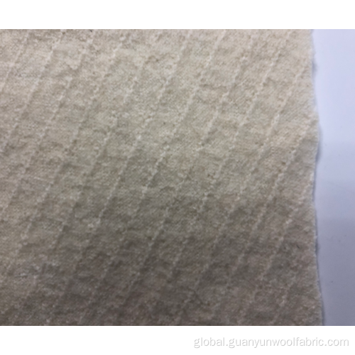 Knit Woolen Fabric wool polyester twill blend boucle look twill fabric Supplier